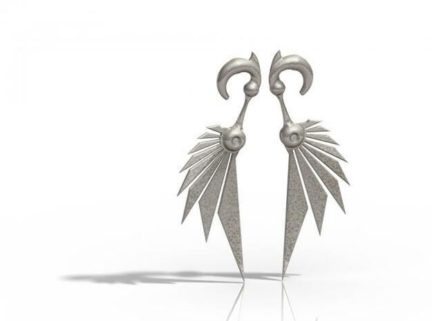 Bladewing Earrings - 4g in Polished Bronzed Silver Steel