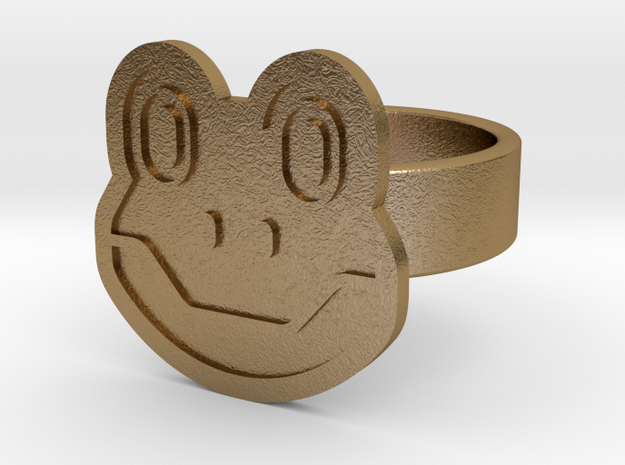 Frog Ring in Polished Gold Steel: 10 / 61.5
