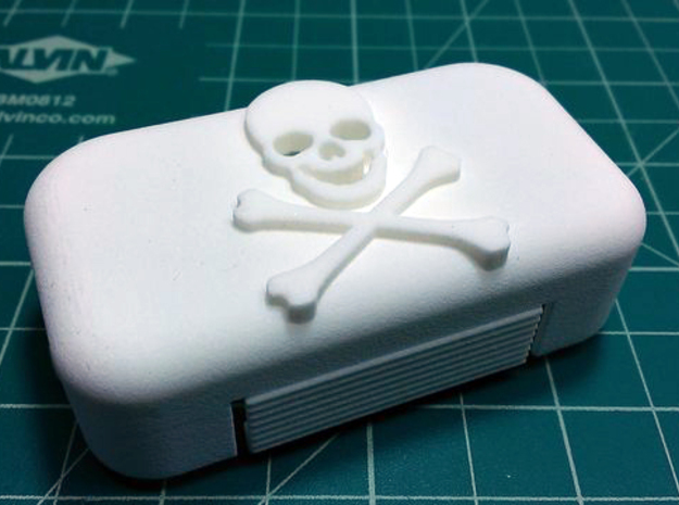 DJI Phantom 2 Battery Door - Skull & Cross Bones in White Natural Versatile Plastic