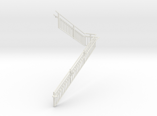 MOF Stair Railing#13 in White Natural Versatile Plastic