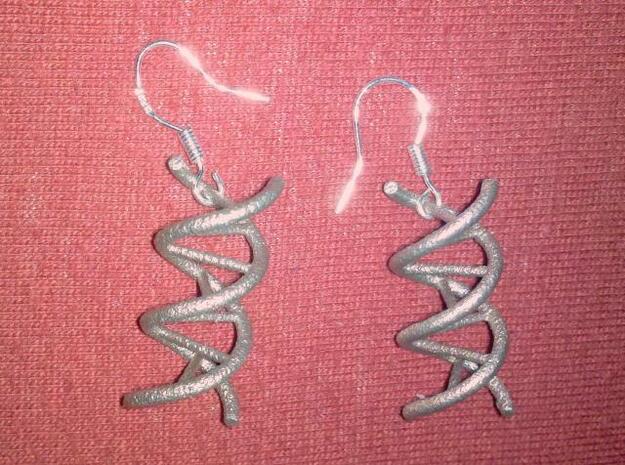 DNA Earrings in Tan Fine Detail Plastic