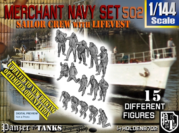 1/144 Merchant Navy Set 502 in Tan Fine Detail Plastic