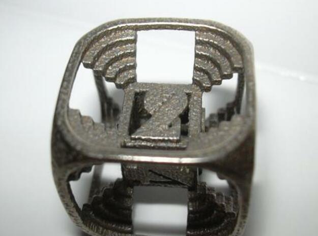 Stepped Die D6 in Polished Bronzed Silver Steel