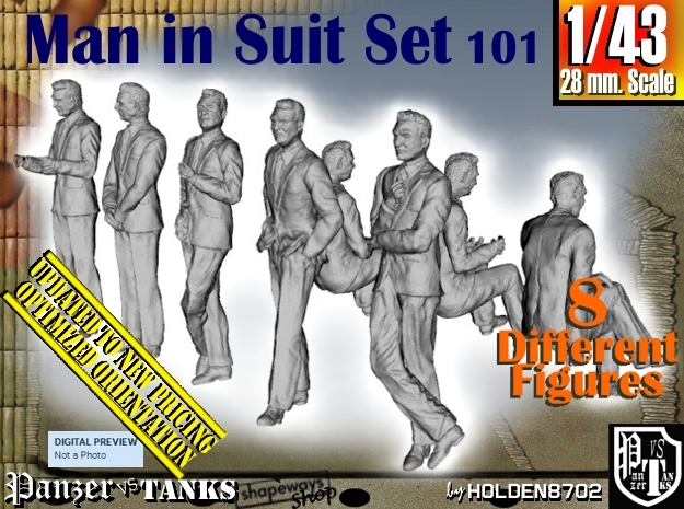 1/43 Man In Suit Set101 in Tan Fine Detail Plastic