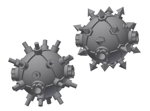 Orbital Mines for Battlefleet Gothic (two types) in Smooth Fine Detail Plastic
