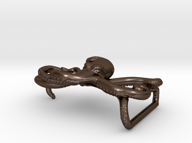 Octopus Belt Buckle in Polished Bronze Steel