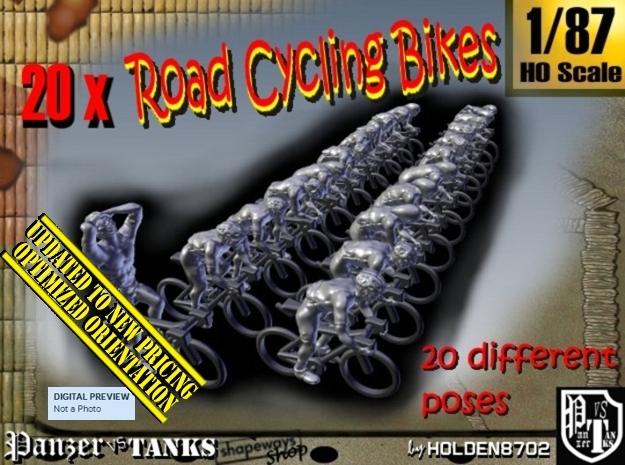 1/87 Road Cycling Bikes Set101 in Tan Fine Detail Plastic