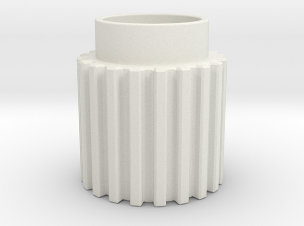 Chamfer Tooth Gear in White Natural Versatile Plastic