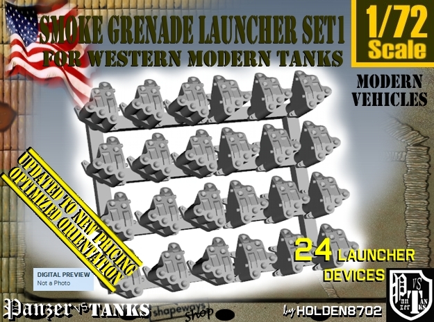 1-72 Smoke Grenade Tank Launcher Set1 in Tan Fine Detail Plastic