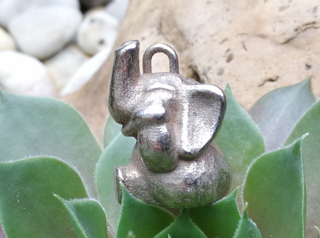 Elefant pendant in Polished Bronzed Silver Steel