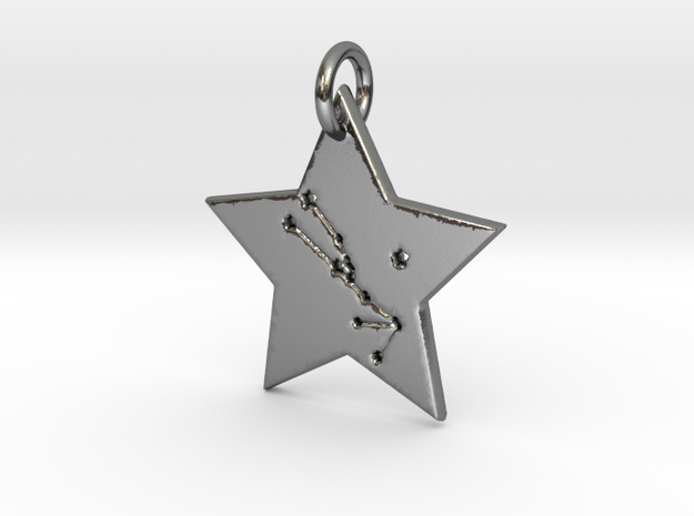 Taurus Constellation Pendant in Polished Silver
