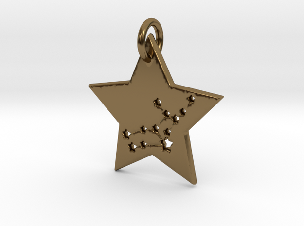 Virgo Constellation Pendant in Polished Bronze