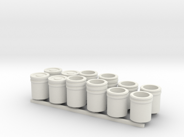 1:48 5 Gallon buckets Pack of Twelve.  in White Natural Versatile Plastic