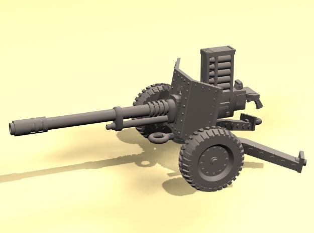 28mm SciFi WW2-style automatic cannon in Tan Fine Detail Plastic
