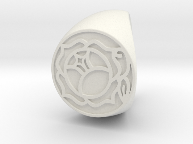 Utena Ring Size 8.5 v.2   in White Natural Versatile Plastic