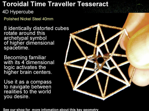 Sacred Geometry: Toroidal Hypercube 38mmx1mm in White Natural Versatile Plastic