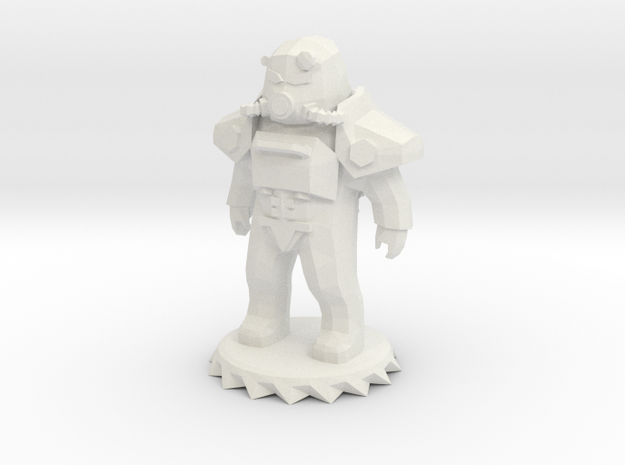 Power Armor Low-Poly in White Natural Versatile Plastic