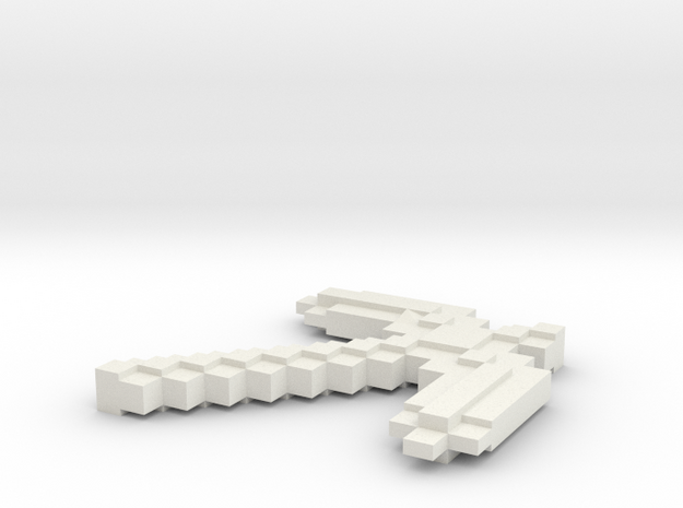 Minecraft Pickaxe in White Natural Versatile Plastic: Small