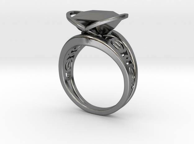 Achtknoten Curve Twin Ring (001) in Fine Detail Polished Silver