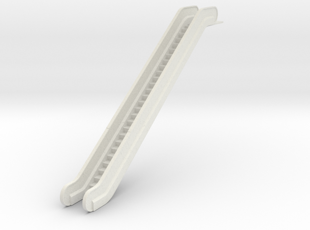 HO Escalator H71.4mm in White Natural Versatile Plastic
