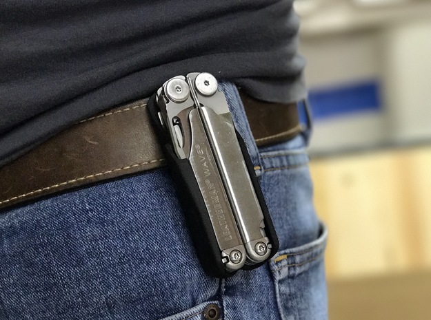 Holster for the Leatherman Wave, Closed Loop in Black Natural Versatile Plastic: Small