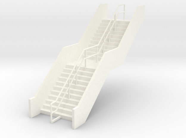HO Station Stairs H50.6 in White Processed Versatile Plastic