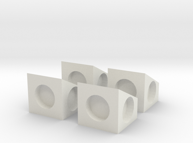 MPConnector - 90 degree Block 4 in White Natural Versatile Plastic