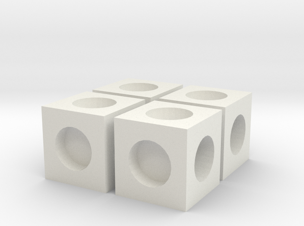 MPConnector - Connector Block 4 pack in White Natural Versatile Plastic
