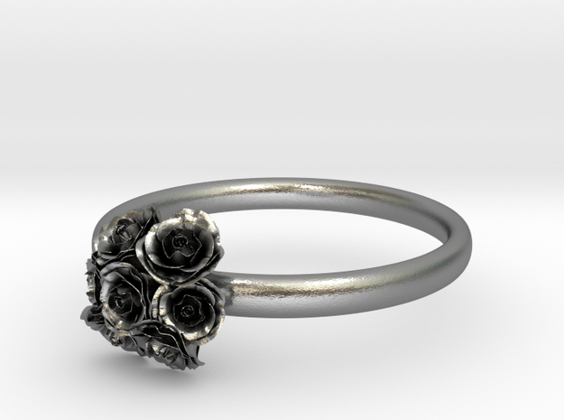 Roses Ring in Natural Silver: 7 / 54