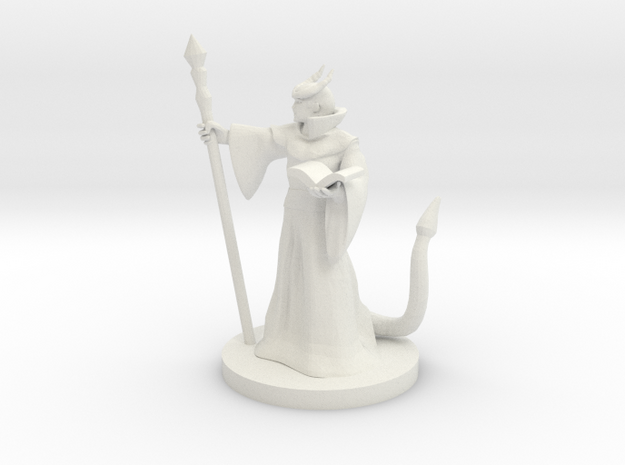 Tiefling Mage Male in White Natural Versatile Plastic