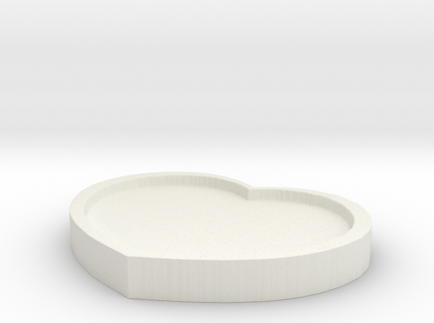 Heart Pad - 8CM Wide in White Natural Versatile Plastic