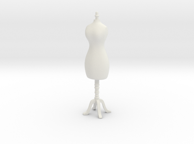Female mannequin 01. 1:24 Scale in White Natural Versatile Plastic
