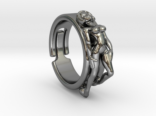 Pin Up Ring  in Polished Silver