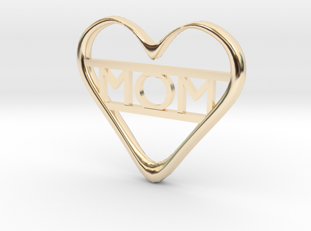 Mom's Heart in 14k Gold Plated Brass
