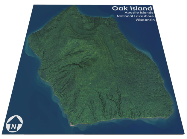 Oak Island Aerial Map: 5 Inch in Full Color Sandstone