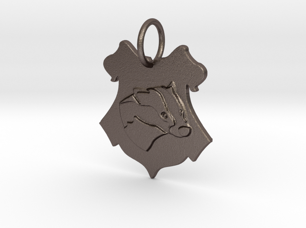 Hufflepuff Badger Crest in Polished Bronzed Silver Steel