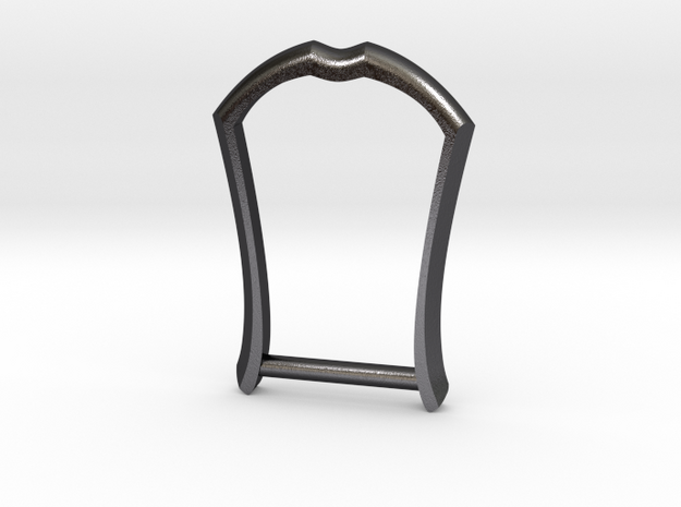 Long Buckle Frame, Accented - STEEL - 1" strap in Polished and Bronzed Black Steel