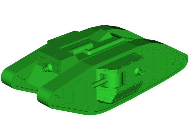 Mark 4 Male Heavy Tank in White Natural Versatile Plastic: Small