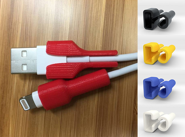 Cable Protector, iPhone Charger Protector in White Natural Versatile Plastic