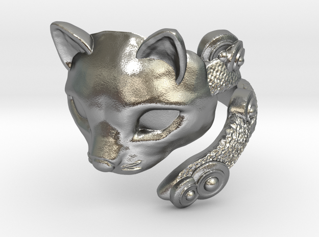Cat Mask Ring in Natural Silver: 8 / 56.75