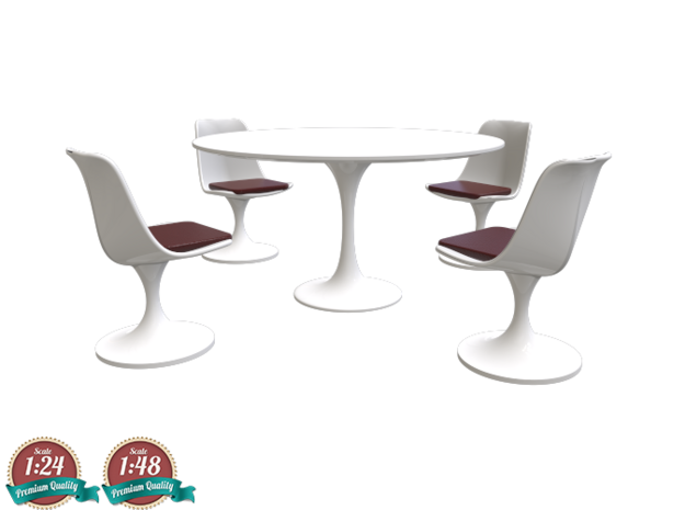 Miniature Tulip Table & 4 Chairs - Eero Saarinen