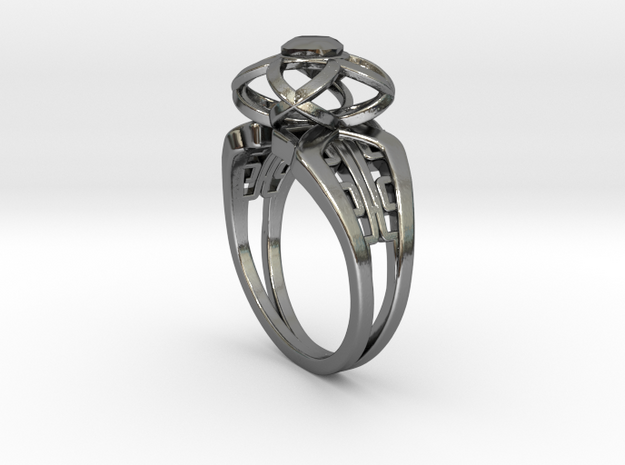 Korean Twin Ring (001) in Fine Detail Polished Silver