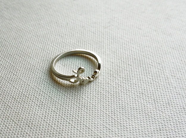 Love Ring in Polished Silver: 7 / 54