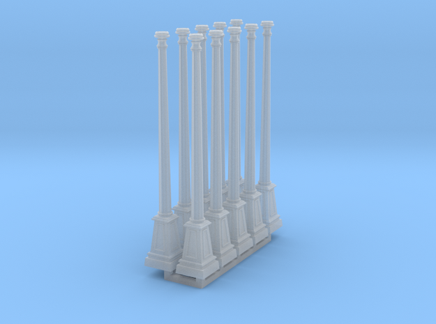10 x HO Scale lamp posts in Smoothest Fine Detail Plastic