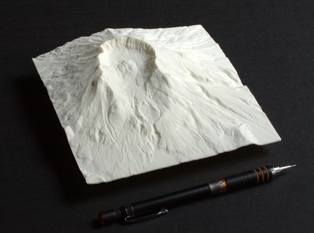 6'' Mt. St. Helens, Washington, USA in White Natural Versatile Plastic
