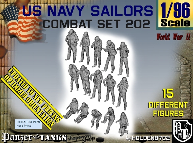 1/96 USN Combat set 202 in Tan Fine Detail Plastic