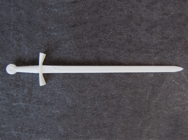 Crusader Sword - 1:3 in White Natural Versatile Plastic