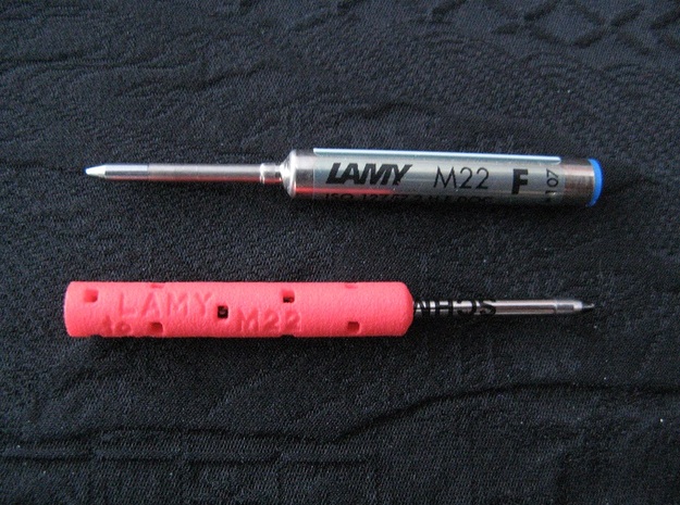 Adapter: Lamy M22 to D1 Mini (58mm Cut) in Red Processed Versatile Plastic