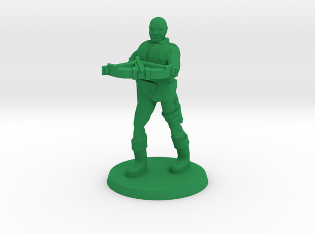 Andrew the Crossbowman  in Green Processed Versatile Plastic