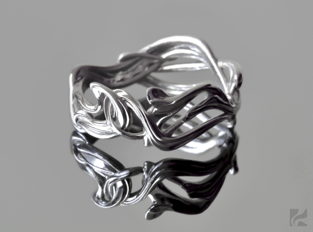 Art Nouveau Ring #1 in Polished Silver: 6.5 / 52.75